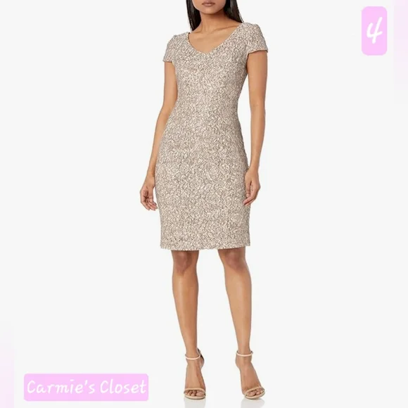 Alex Evenings | Dresses | Nwtobo Alex Evenings Womens Short Shift Knee  Length V Neck Dress 4 | Poshmark